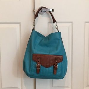 Rebecca Minkoff Turquoise Leather Tote Bag Purse